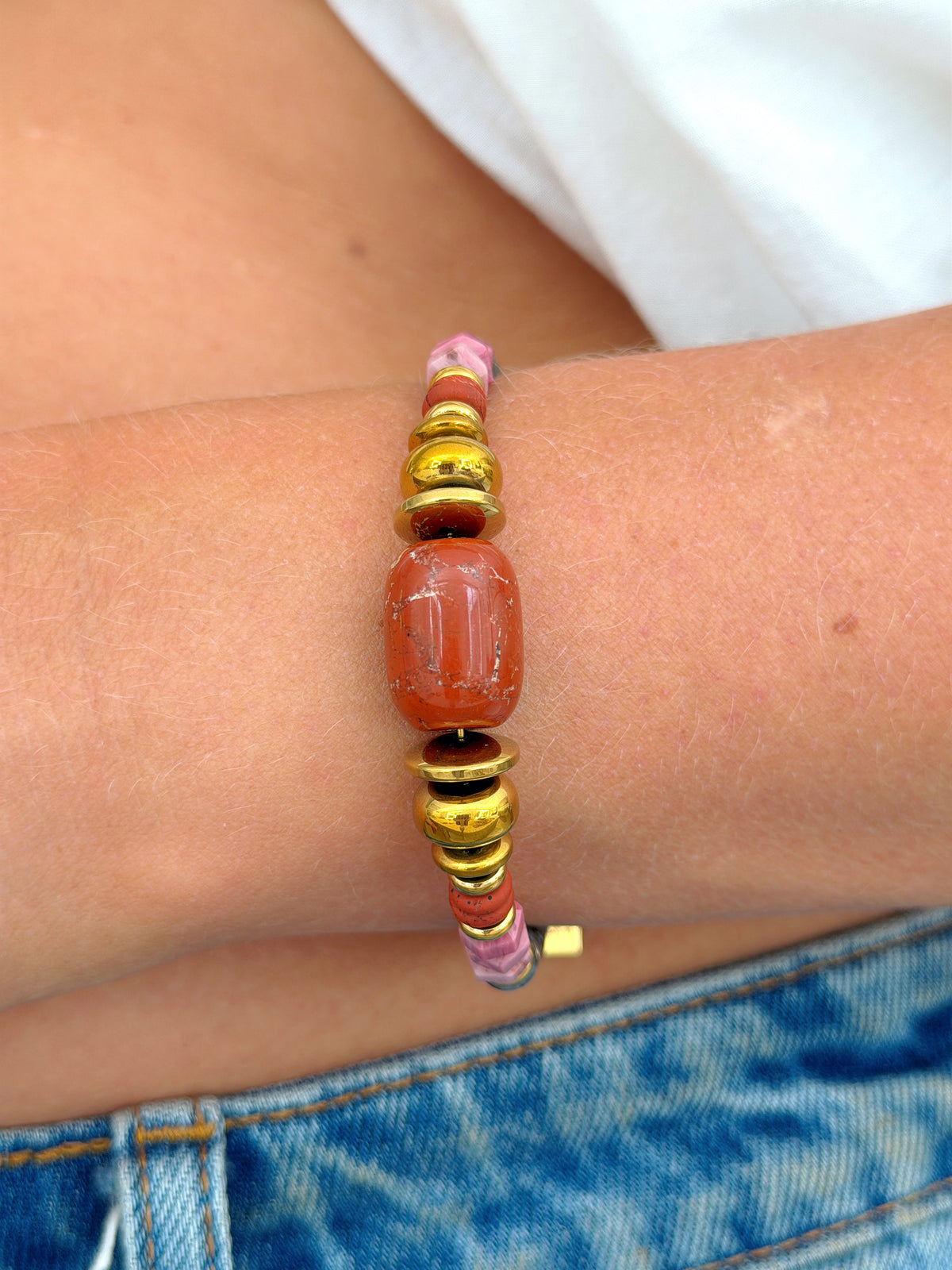 Bracelet VIOLETTE - Jaspe rouge