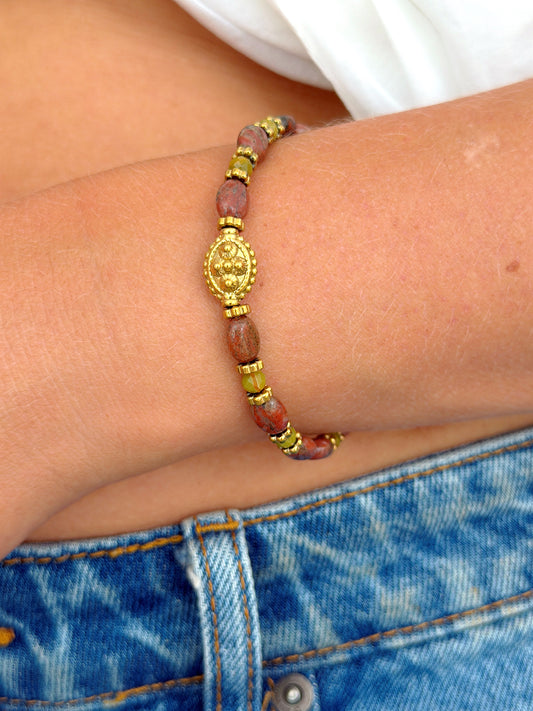 Bracelet TÉA - Jaspe rouge