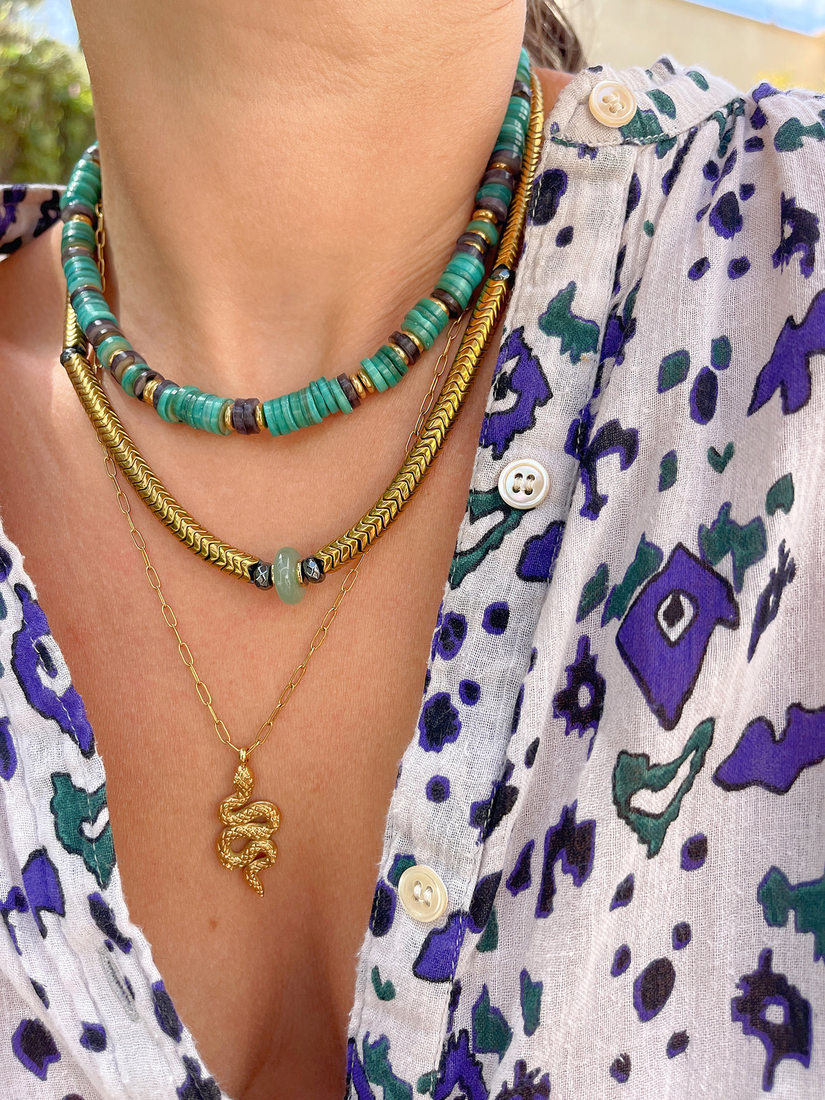 Collier ROSETTA - green