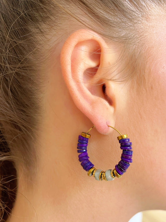 Boucles d'oreilles PAKI - purple