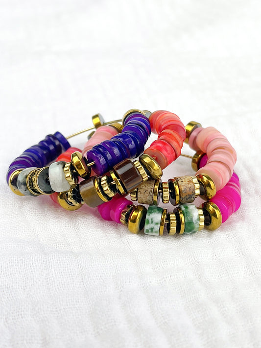 Boucles d'oreilles PAKI - purple