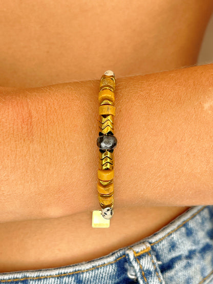 Bracelet OUMA - Jaspe dalmatien