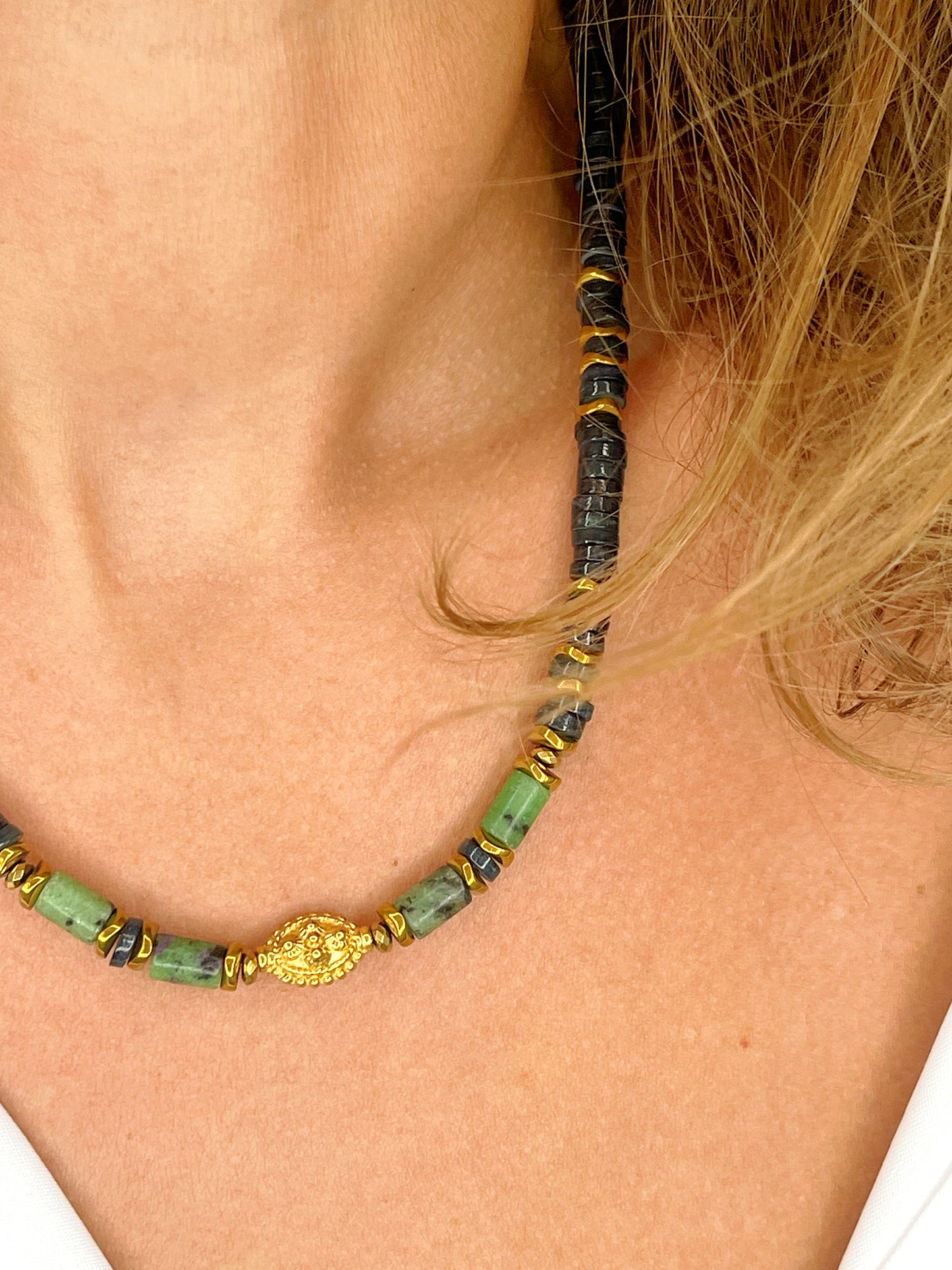 Collier TOSCANE - Rubis zoïsite