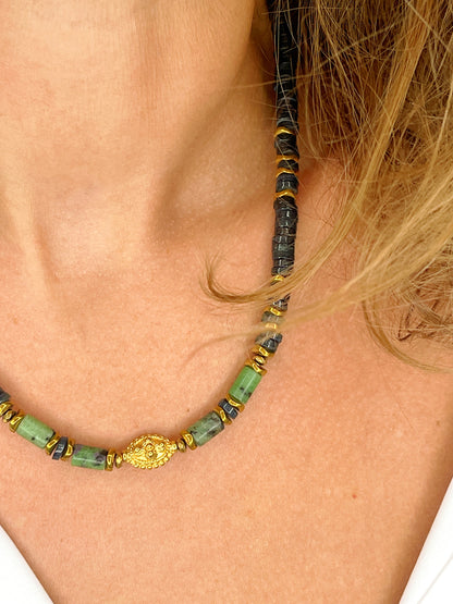 Collier TOSCANE - Rubis zoïsite