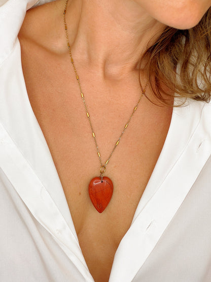 Collier SIXTINE - Jaspe rouge