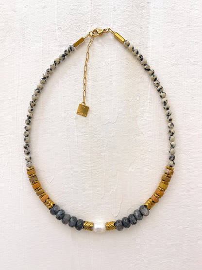 Collier OCTAVE - Jaspe dalmatien