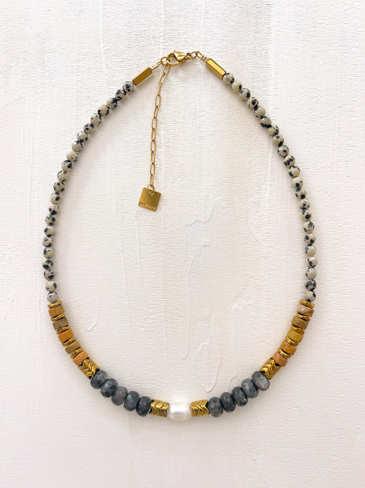 Collier OCTAVE - Jaspe dalmatien