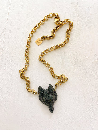 Collier ROCH - Jaspe sang de dragon