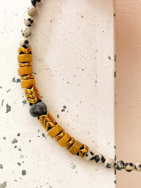 Bracelet OUMA - Jaspe dalmatien