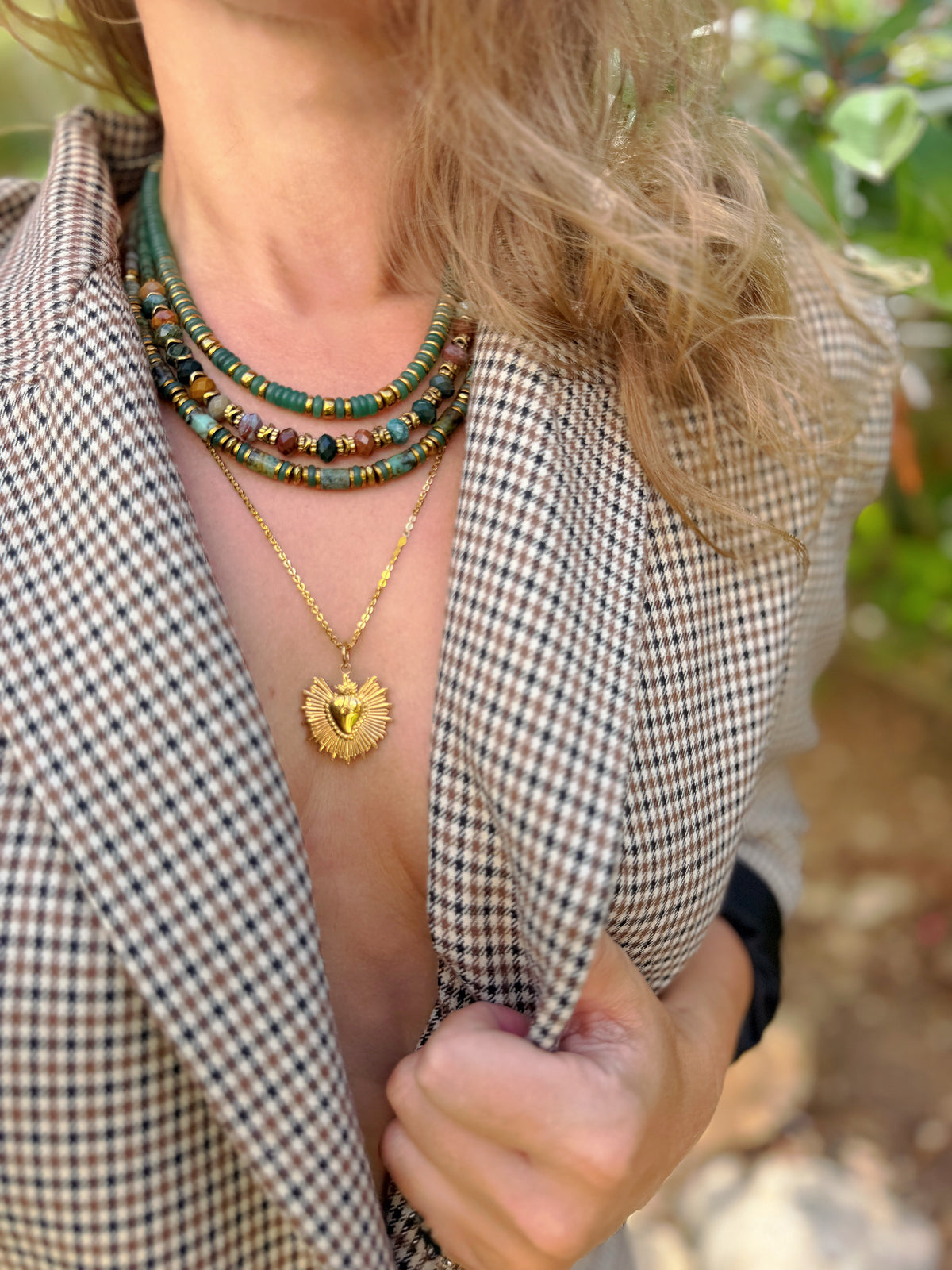 LOOK - VINNIO aventurine verte, VOLTAIRE turquoise africaine, VINICIO jaspe océan, PAULINA