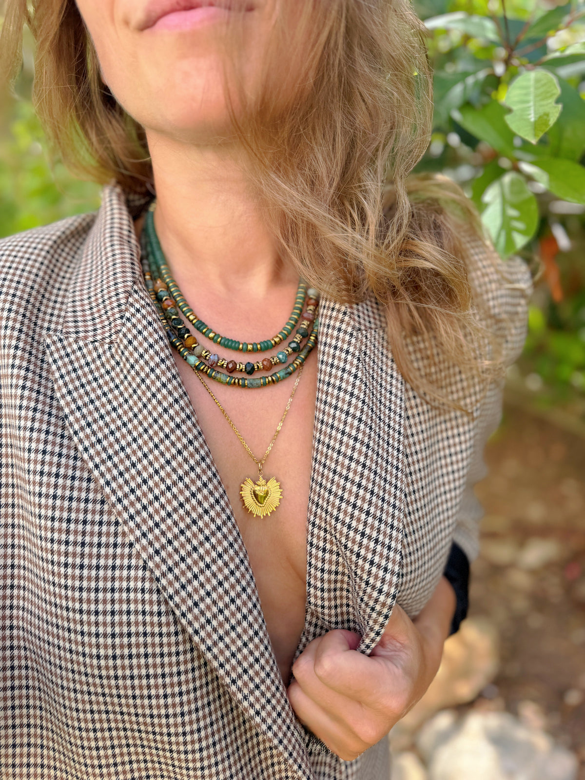 LOOK - VINNIO aventurine verte, VOLTAIRE turquoise africaine, VINICIO jaspe océan, PAULINA