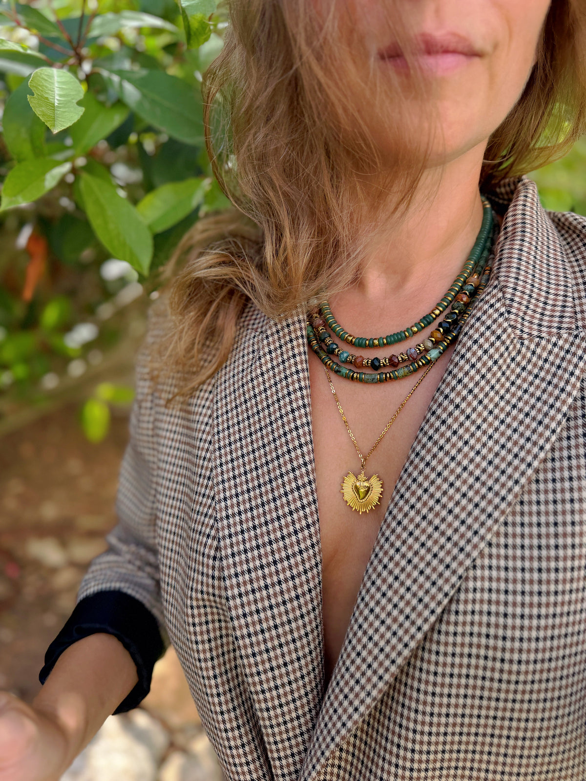 LOOK - VINNIO aventurine verte, VOLTAIRE turquoise africaine, VINICIO jaspe océan, PAULINA