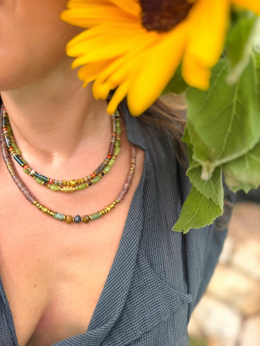 LOOK - VIANNEY moka, VALDÈS agate indienne, TALINE jade vert