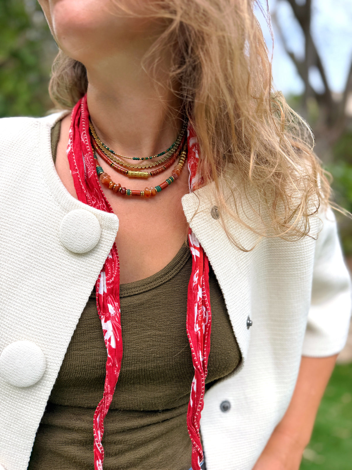 LOOK - VALTÉRI malachite, LOVE gold, SVEN jaspe rouge, VIGGO jaspe rouge