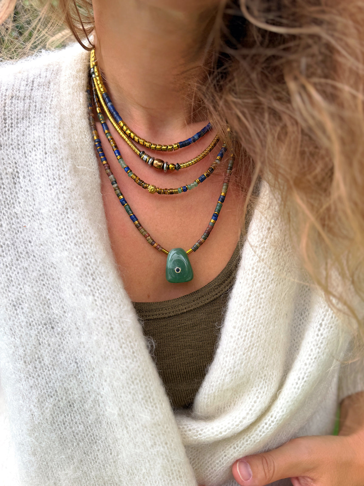 LOOK - URIEL lapis lazuli, VIANEL, VALEN oeil de tigre, VIRGILE aventurine verte