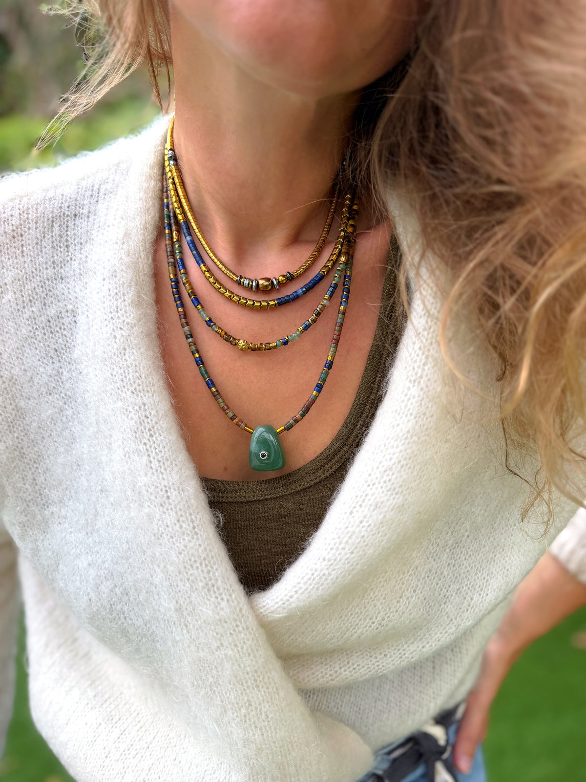 LOOK - URIEL lapis lazuli, VIANEL, VALEN oeil de tigre, VIRGILE aventurine verte