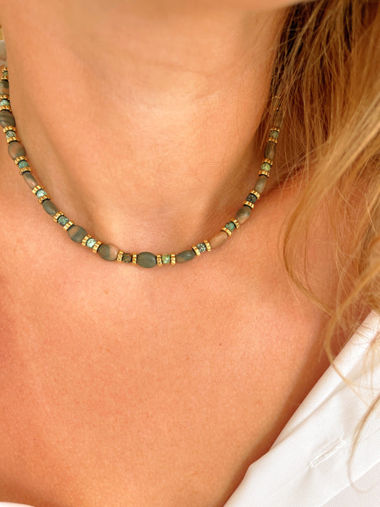 Collier TALINE - Jaspe zèbre