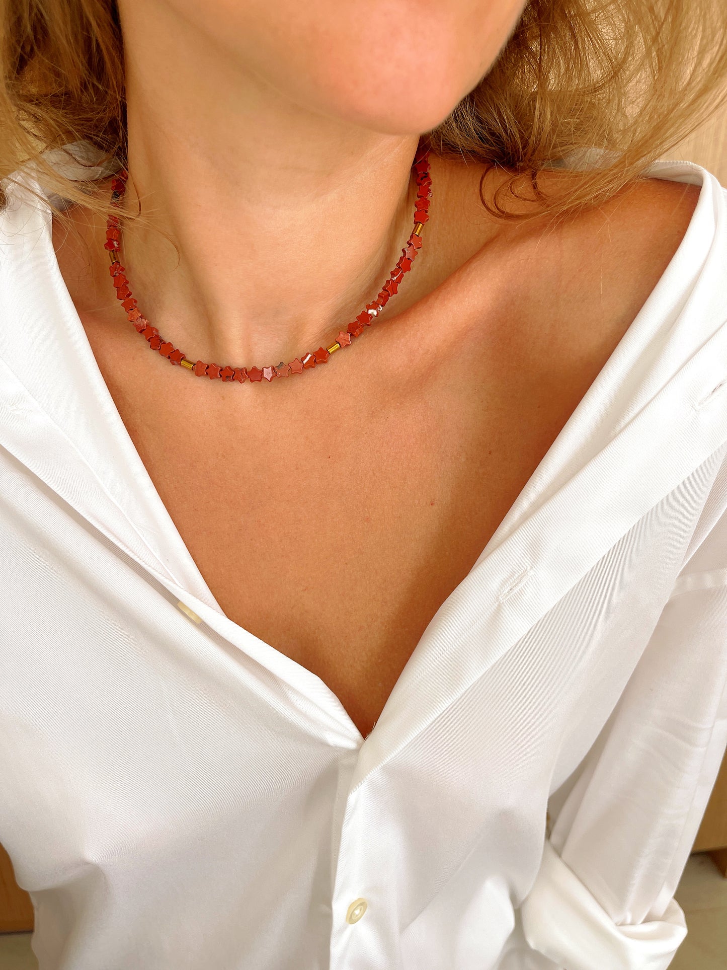 Collier TITO - Jaspe rouge