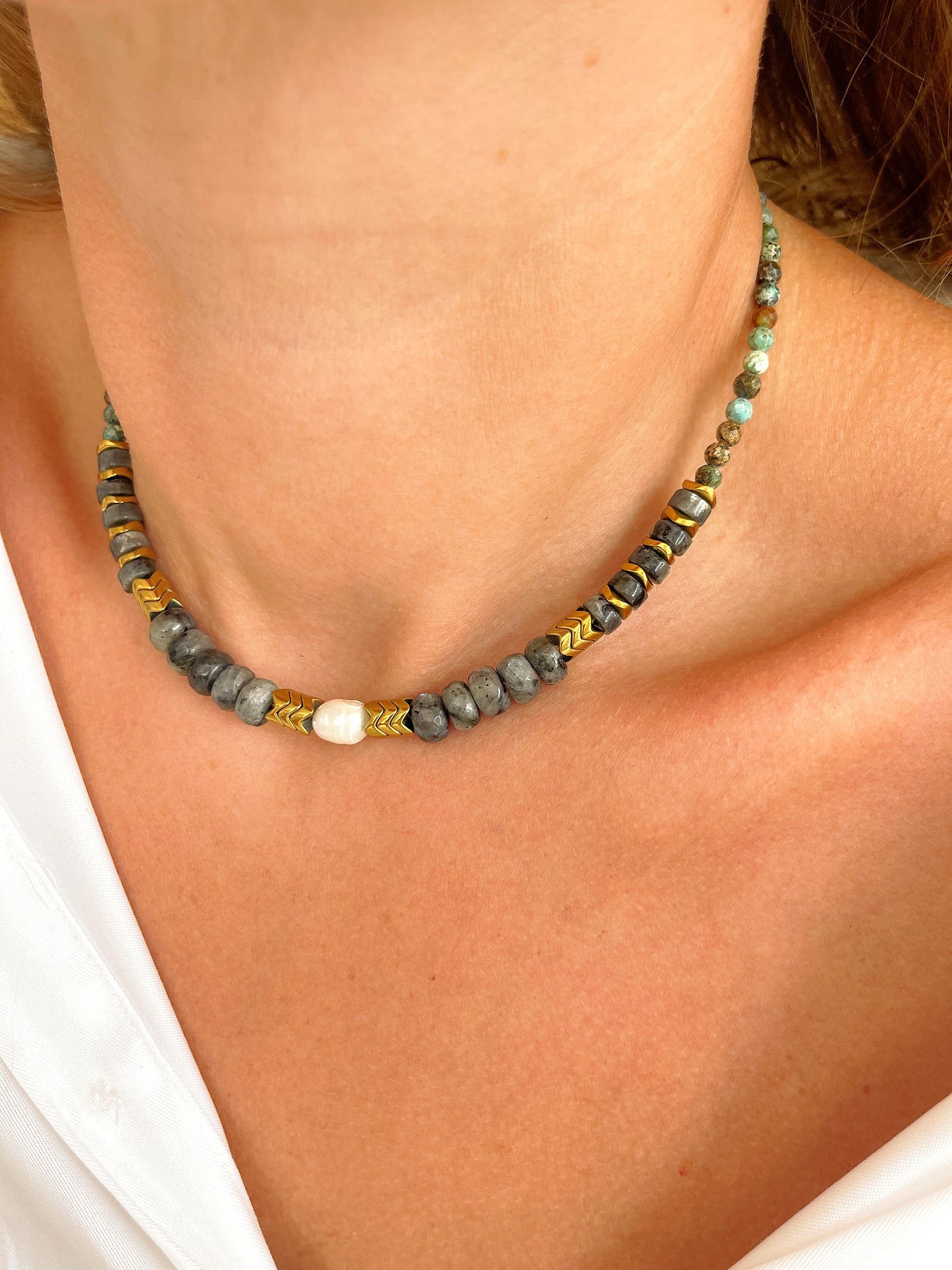 Collier OCTAVE - Turquoise africaine