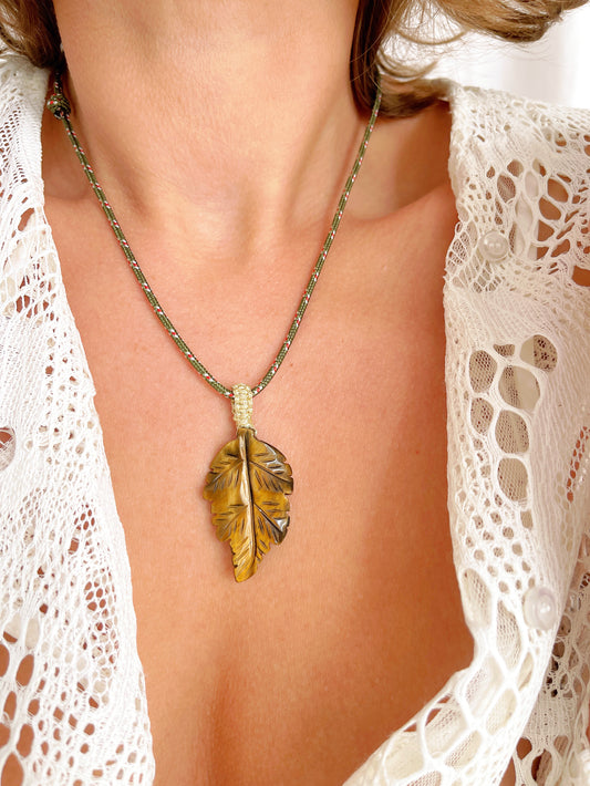 Collier PRUNE - oeil de tigre