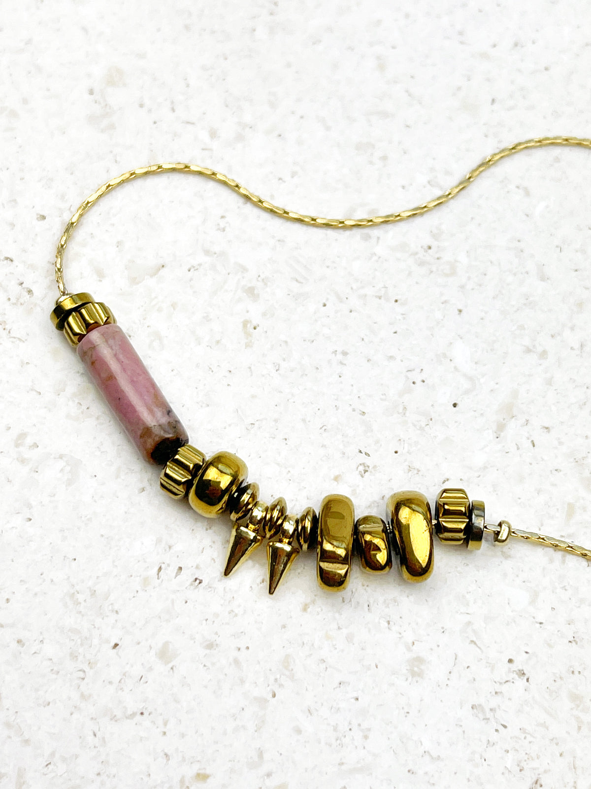 Collier MARGOT - rhodonite
