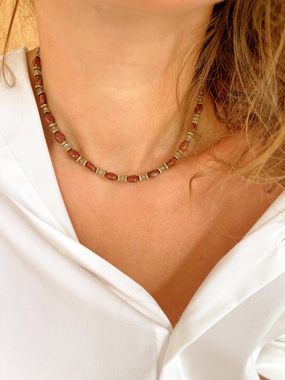 Collier TALINE - Jaspe rouge