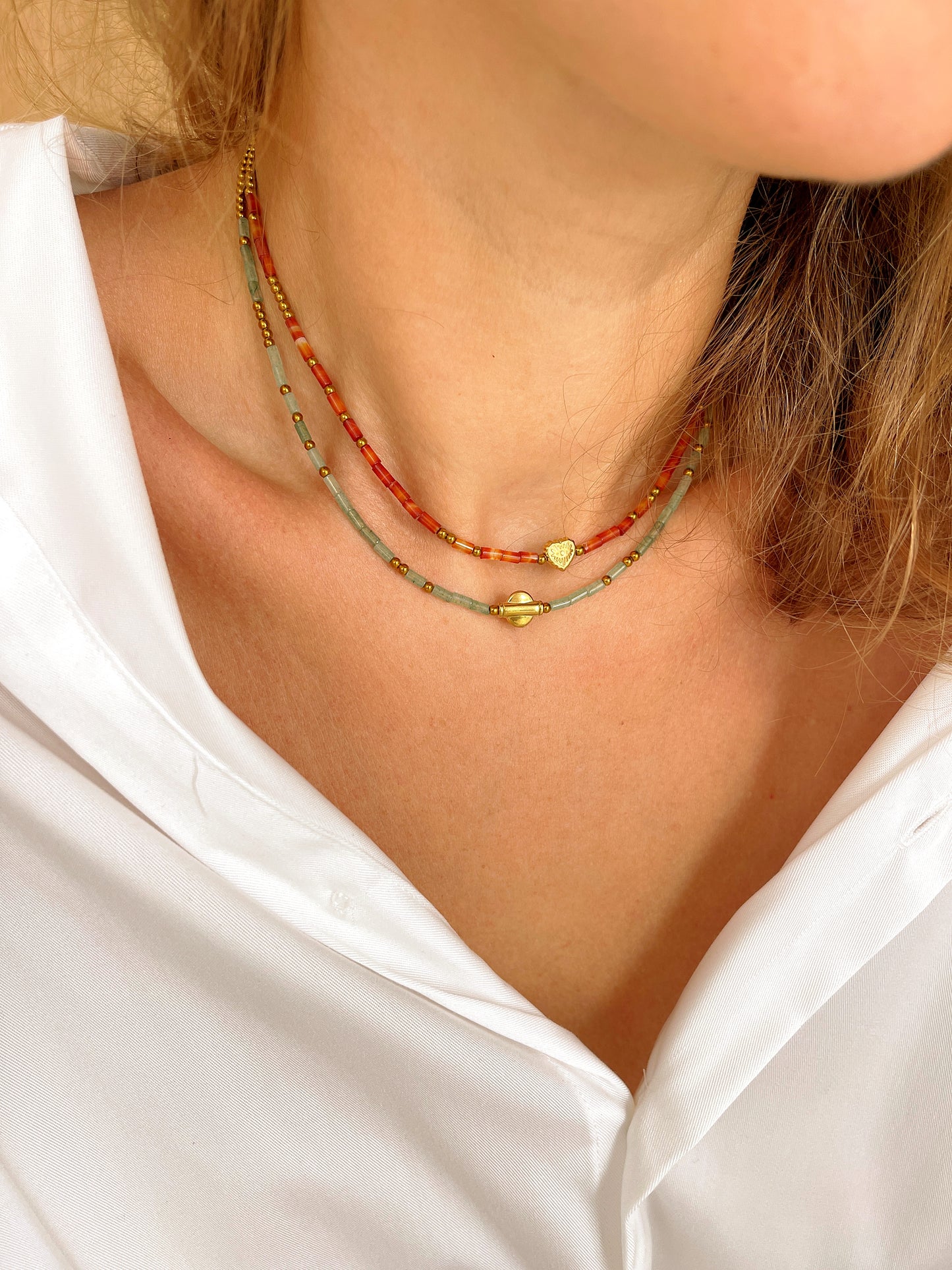 Collier TARA - Agate rouge