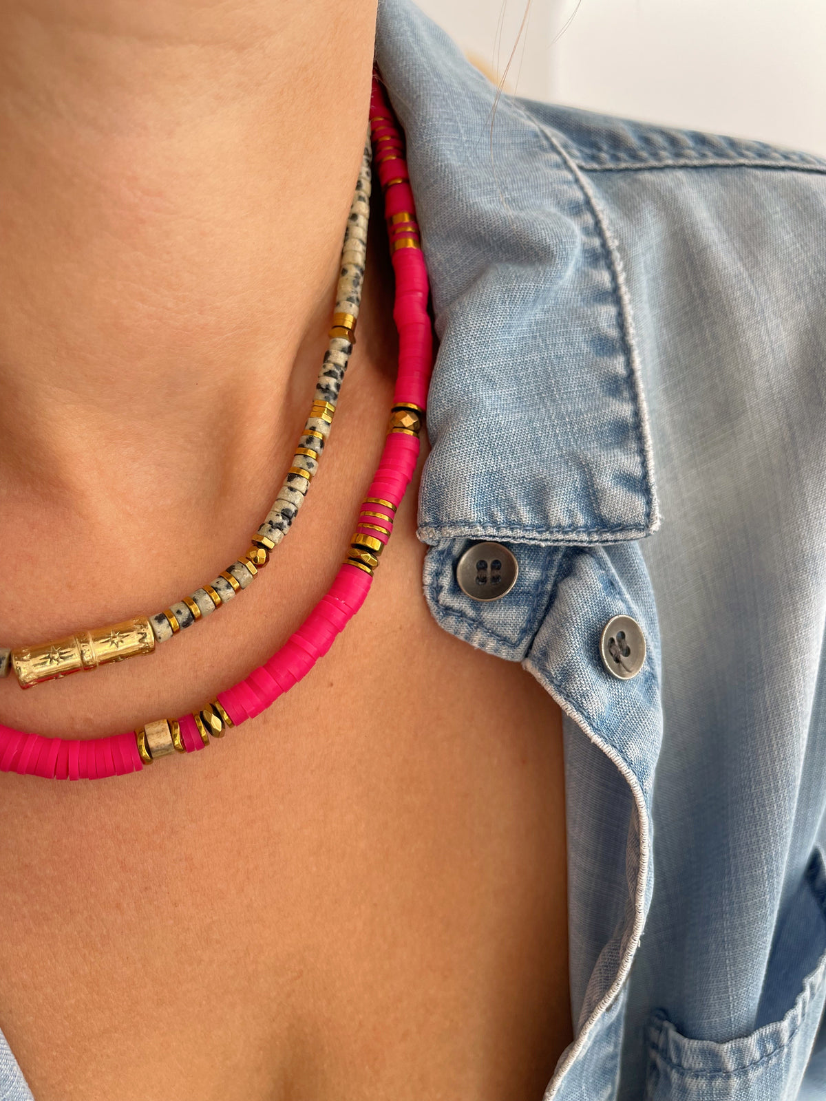 Collier OTIS - cerise