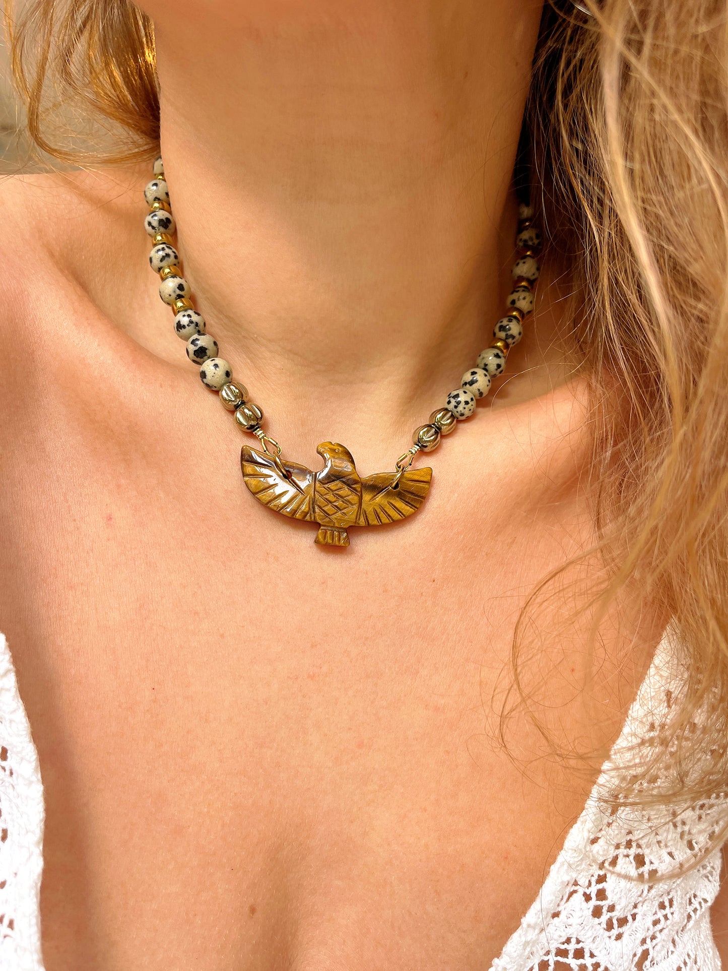 Collier UMI - Jaspe dalmatien