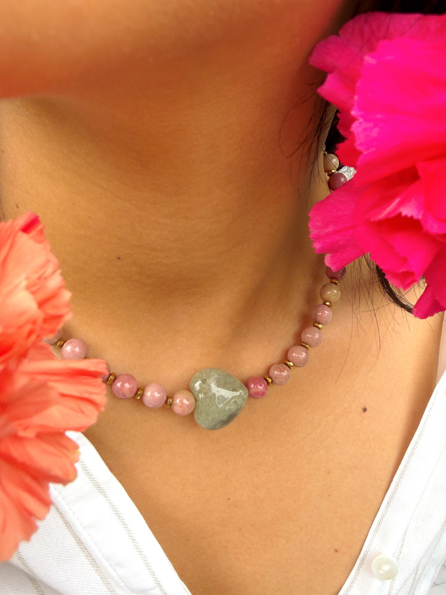 Collier UMBERTO - Rhodonite