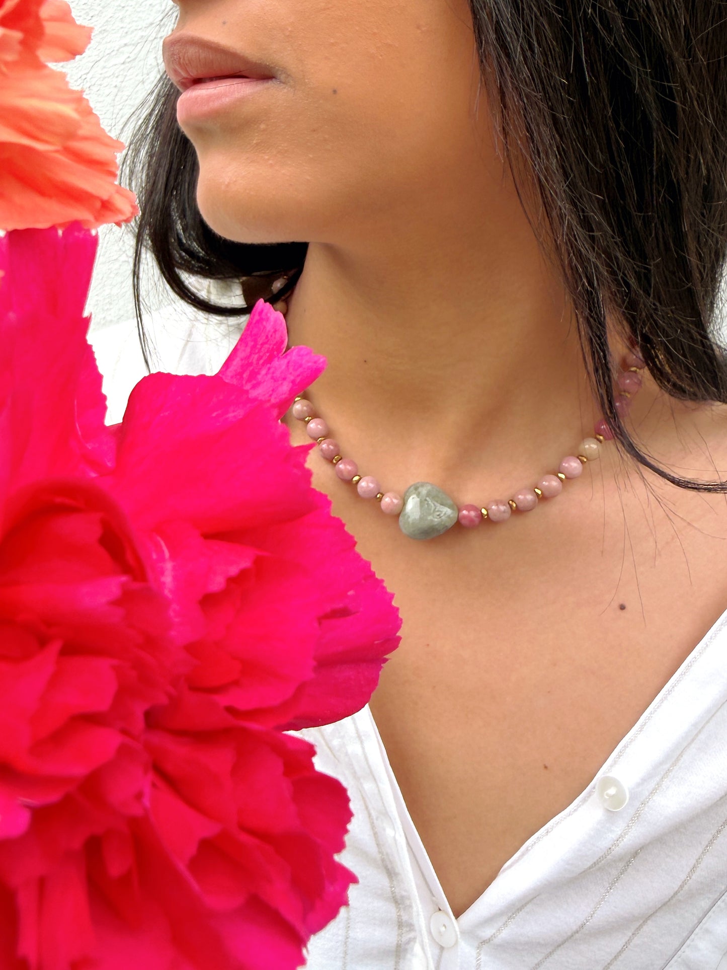 Collier UMBERTO - Rhodonite