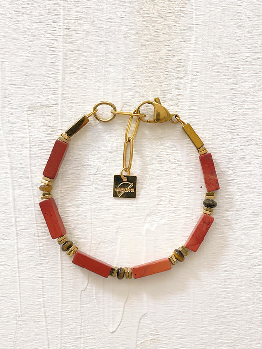 Bracelet TESSA - Jaspe rouge