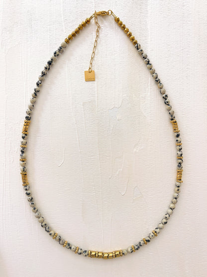 Collier TANGUY - Jaspe dalmatien