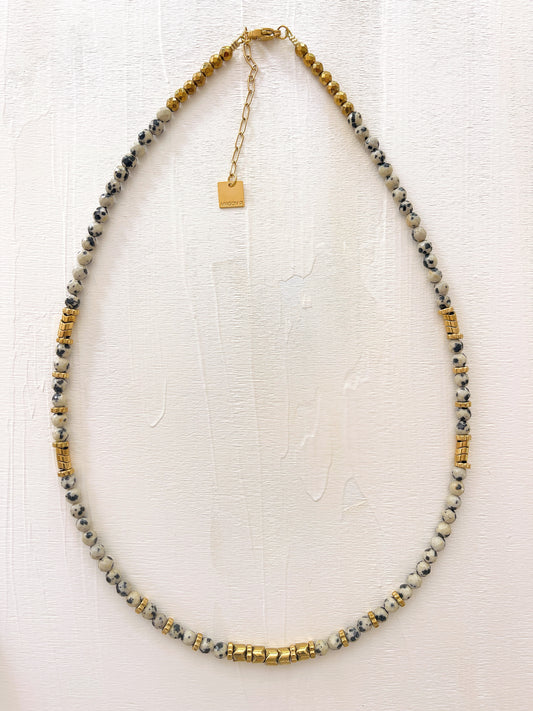 Collier TANGUY - Jaspe dalmatien