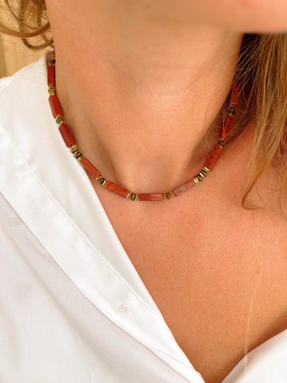 Collier THEOPHILE - Jaspe rouge