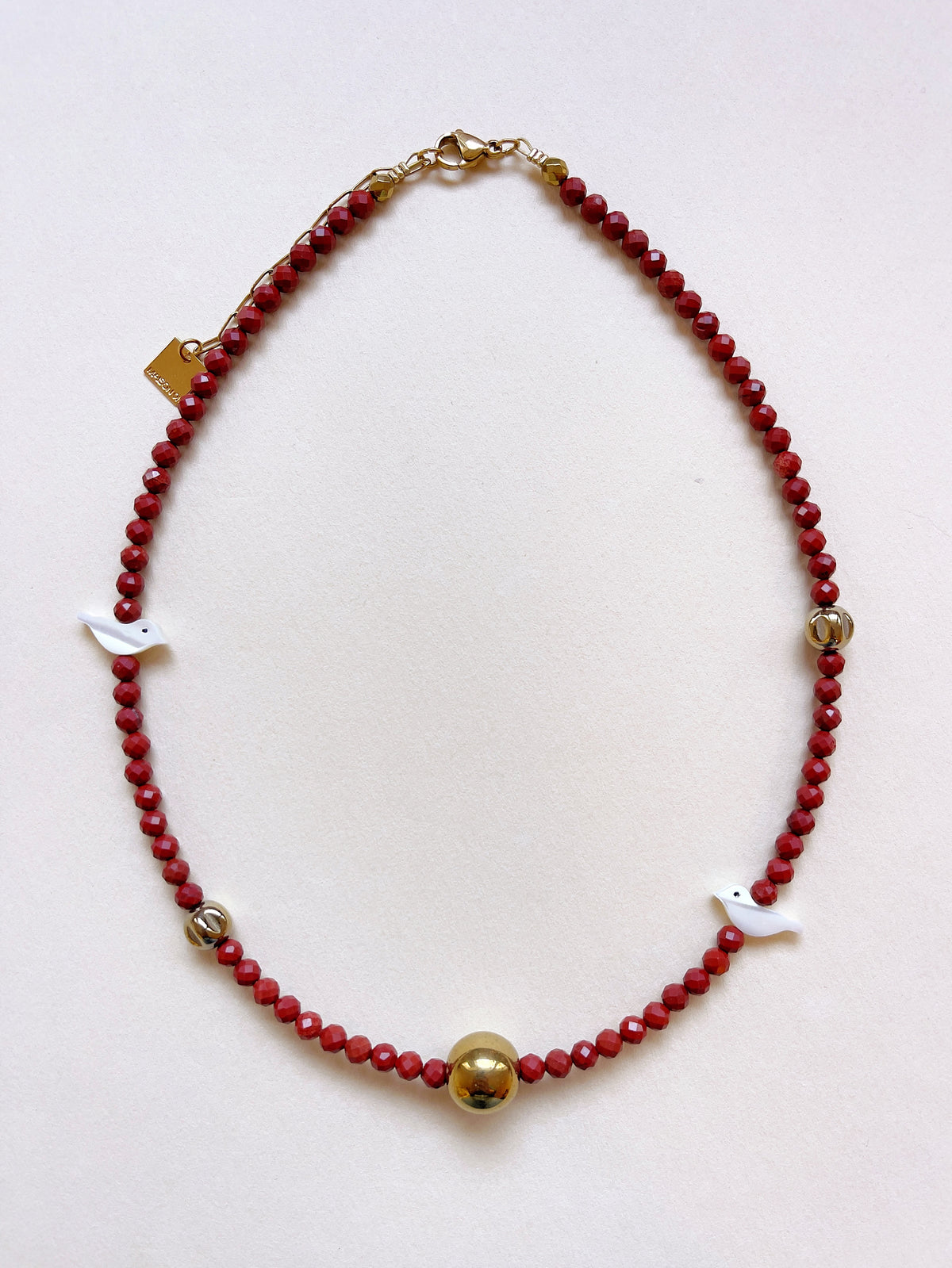 Collier SUZY - Jaspe rouge