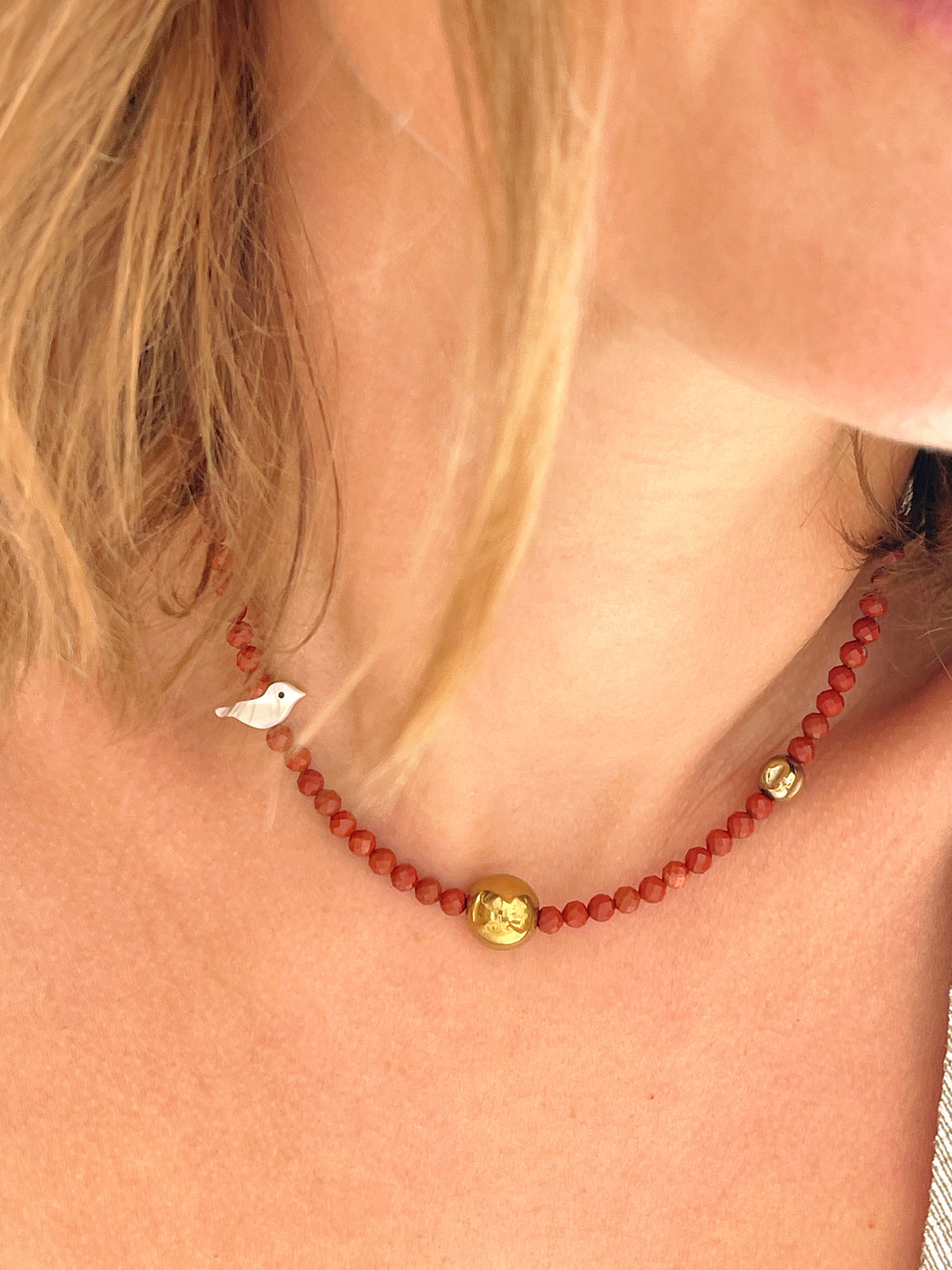 Collier SUZY - Jaspe rouge