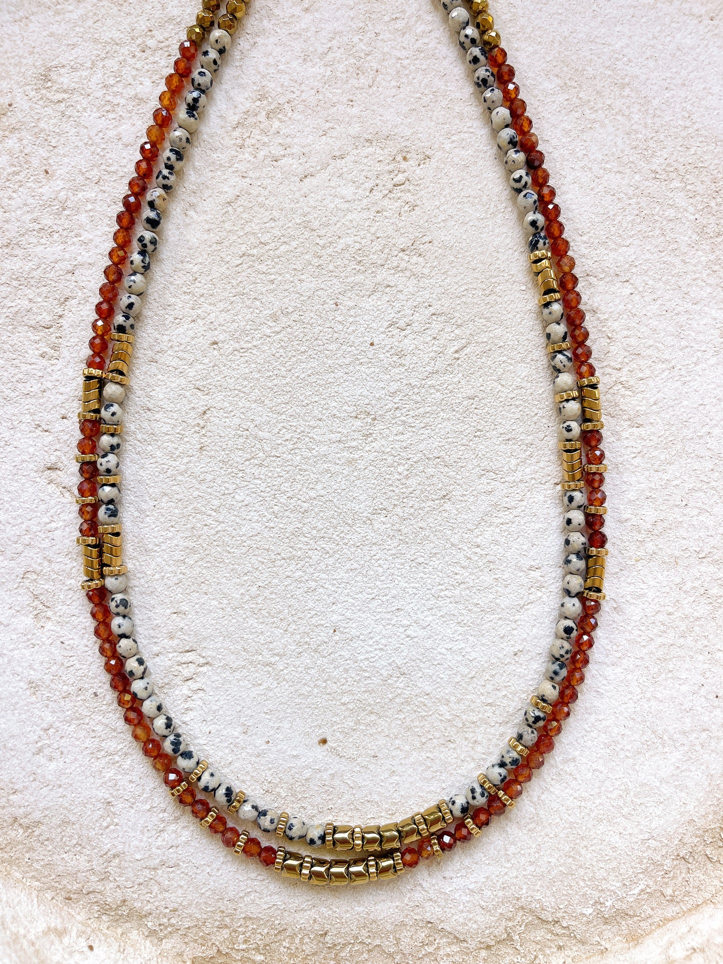 Collier TANGUY - Jaspe dalmatien